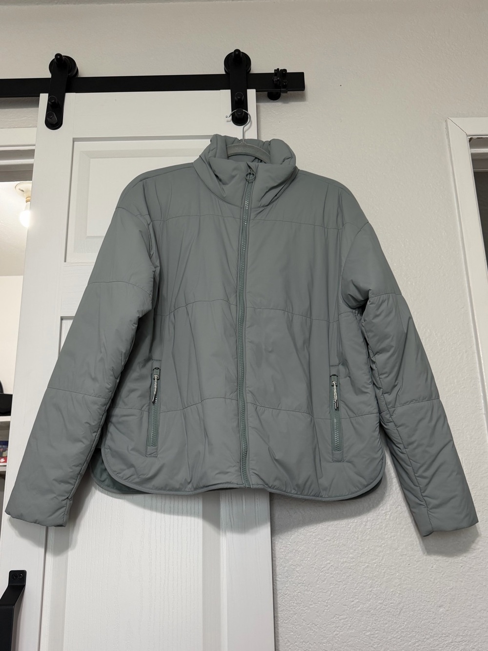 Vuori Light Gray Quilted Puffer Jacket